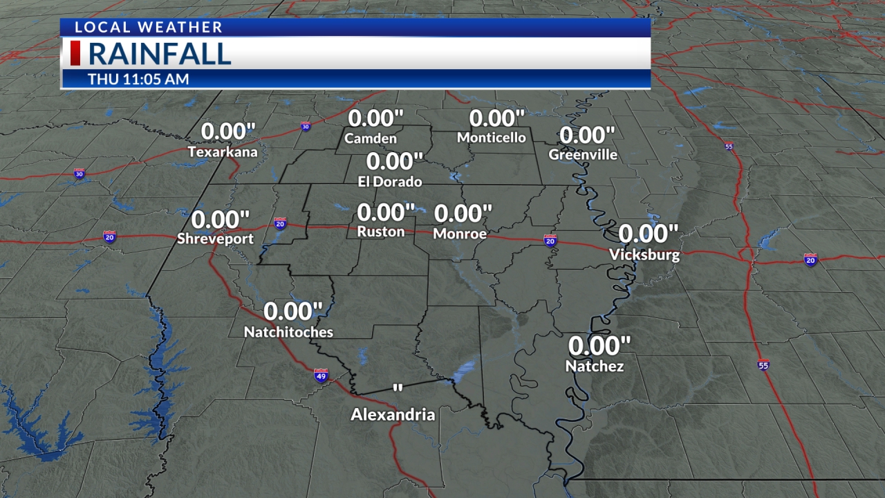 Rain Totals Since Midnight