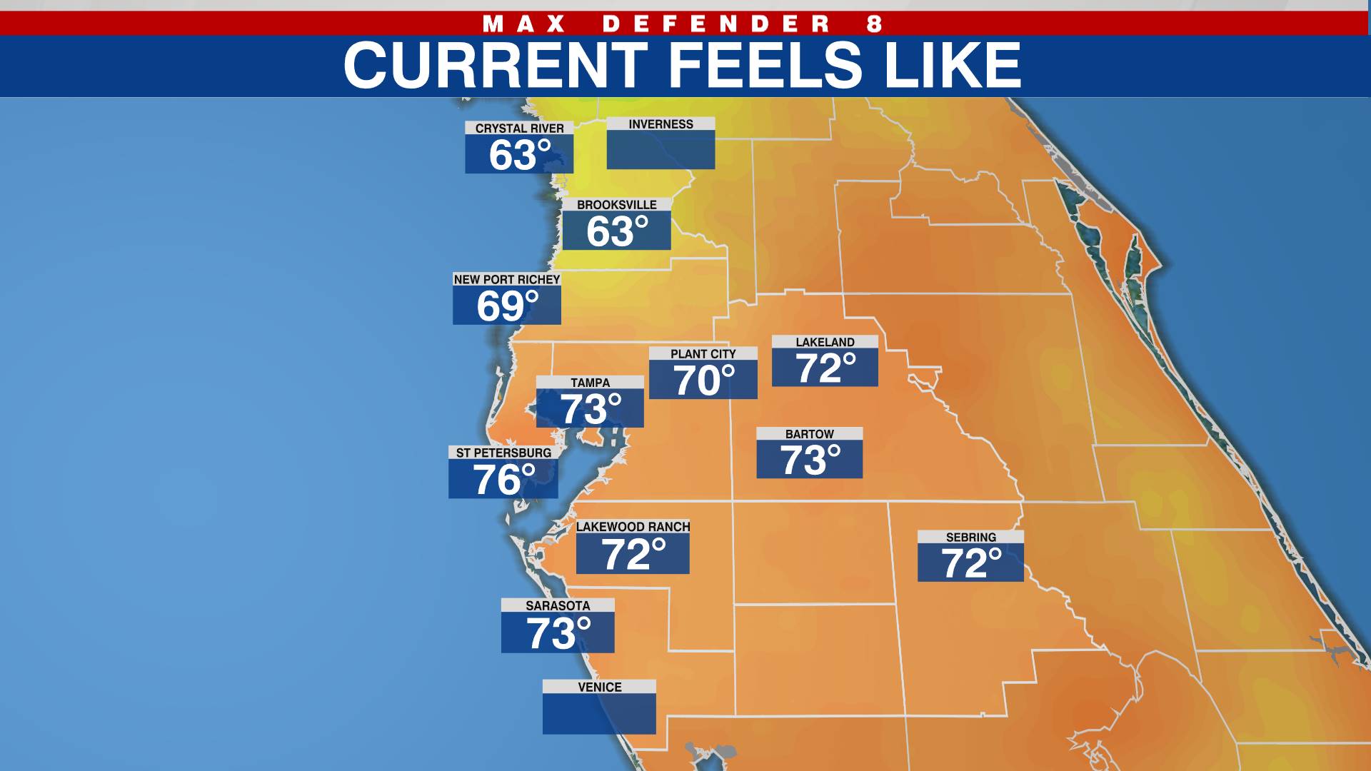 Local current feels like temps
