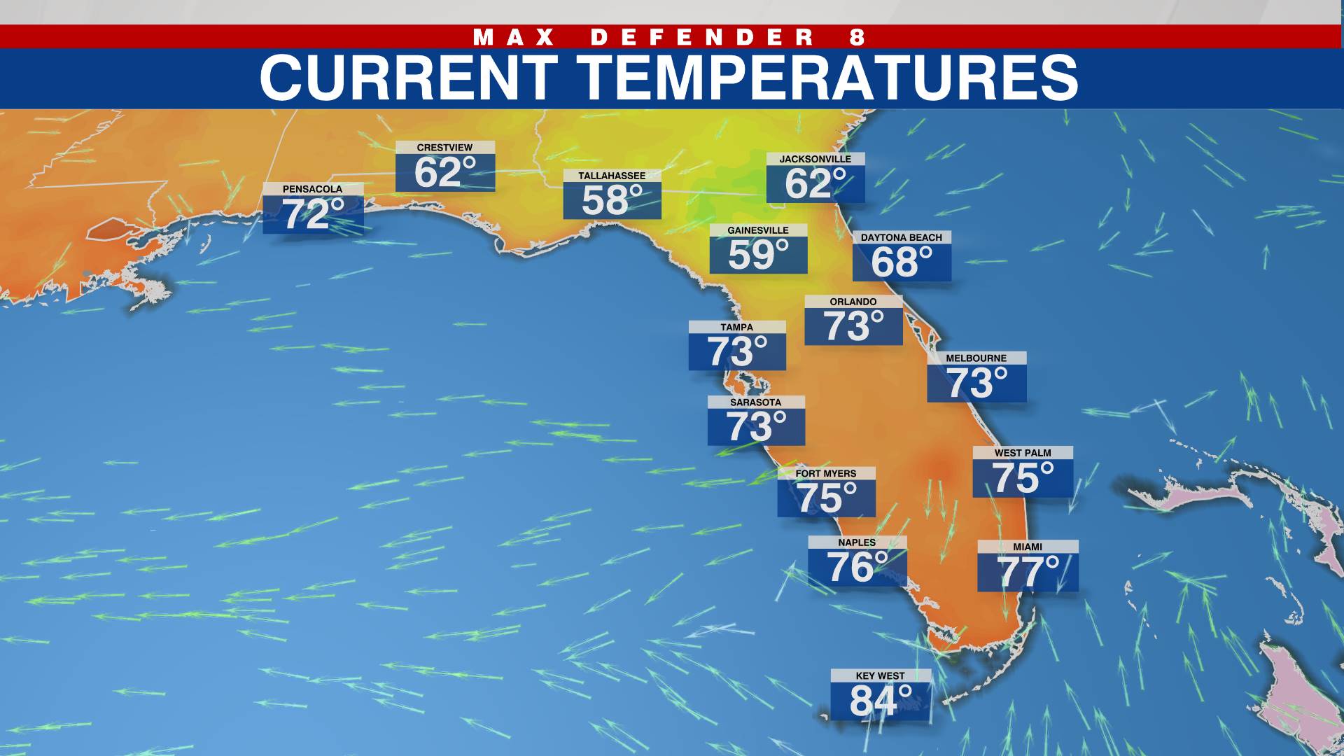 Florida current temps