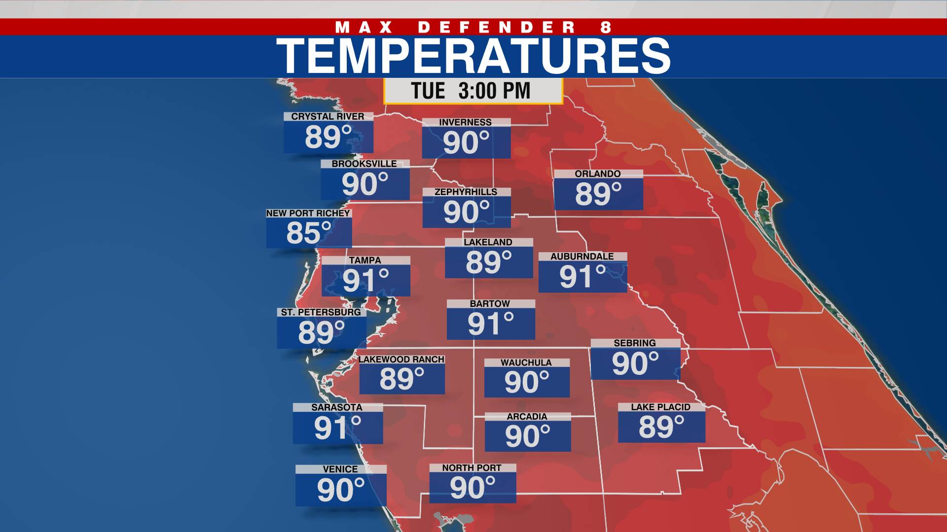 Forecast highs tomorrow