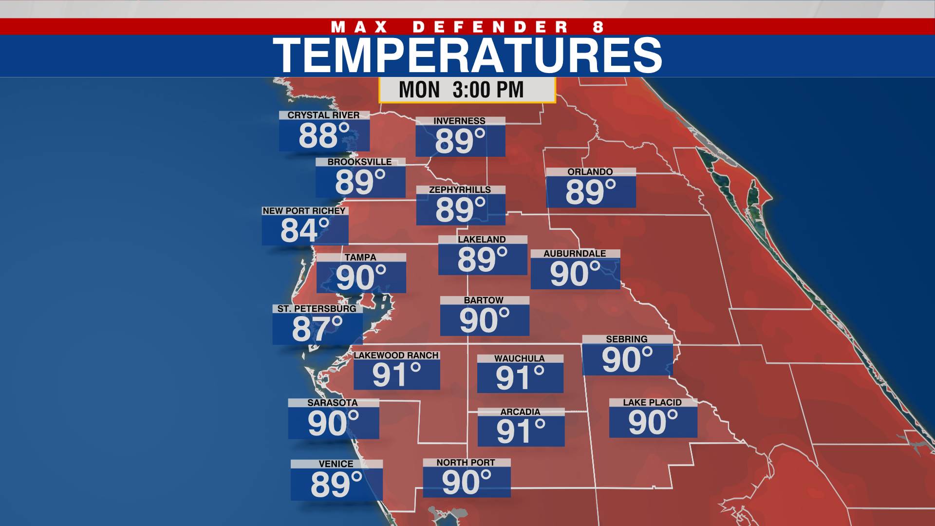 Forecast highs today